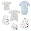 MIKIHOUSE HOT BISCUITS Starter Set, Patterned, Year-Round Baby Clothes, Boys and Girls, Newborn, Blue, One Size Fits All, 74-9969-497