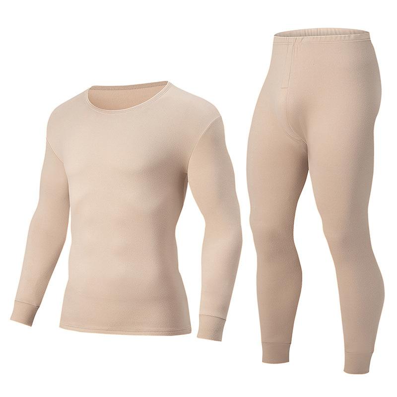Men's Thermal Underwear Set Crew Neck Solid Long Johns Warm Soft Base Layer for Teens