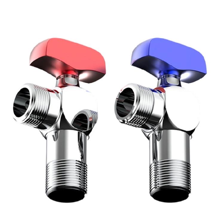 Bathroom High Flows Hot/Cold Water Shut Off Valves 1/2inch Turn Angle Stop Valves Metal Plumbing Fitting Easy to Install