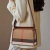 Aidrani Cowhide Autumn New High-End Plaid Satchel Small Square Casual Versatile Genuine Leather Shoulder Crossbody Bag