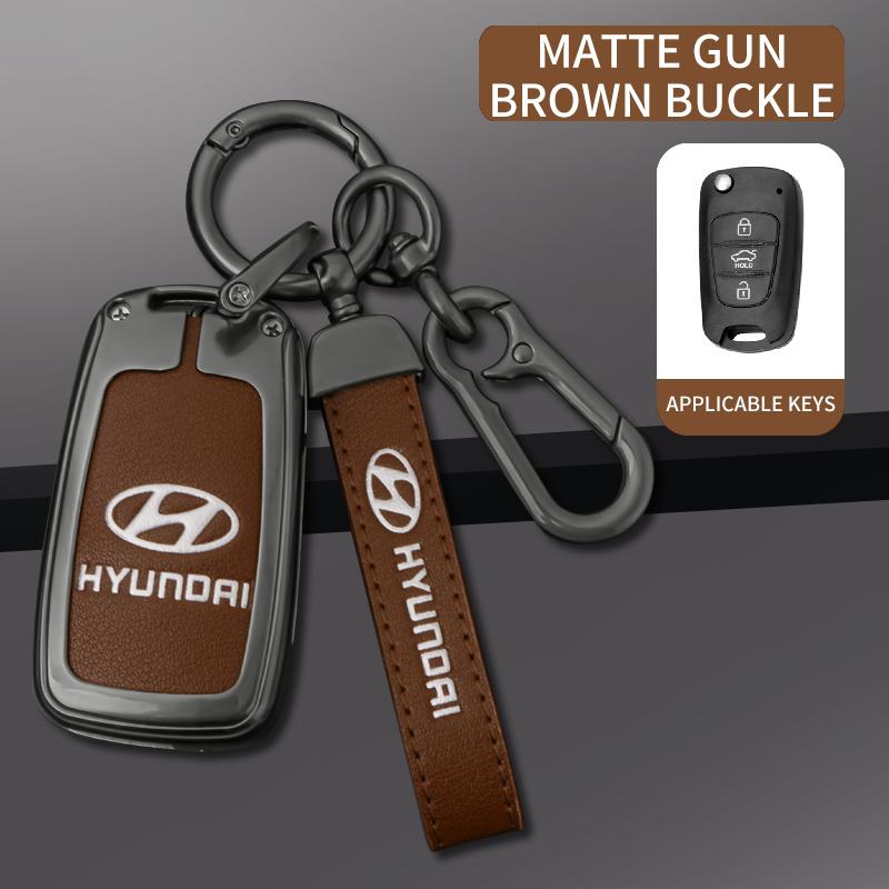 For Hyundai i20 i30 ix20 ix25 ix35 Elantra Accent Zinc Alloy Leather+TPU Car Remote Key Case Fob Cover Auto Interior Accessories