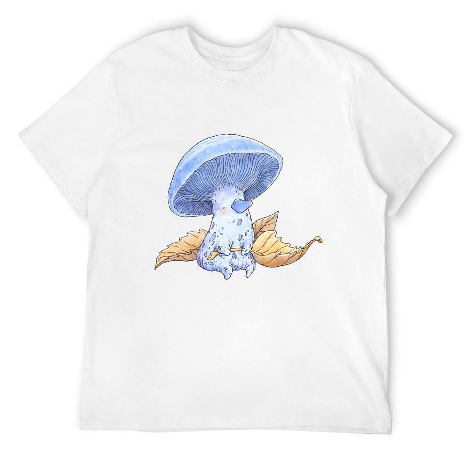 

Indigo Milk Cap Dining on Some Crispy Leaves T-Shirt vintage t shirts blue archive man t shirt new edition mens t shirt S