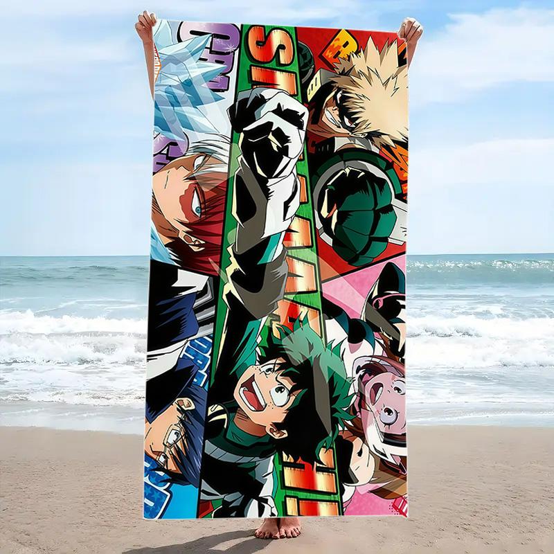 My Hero Academia Print Beach Towel, Large Soft Quick Dry Towel for Beach Camping Swimming