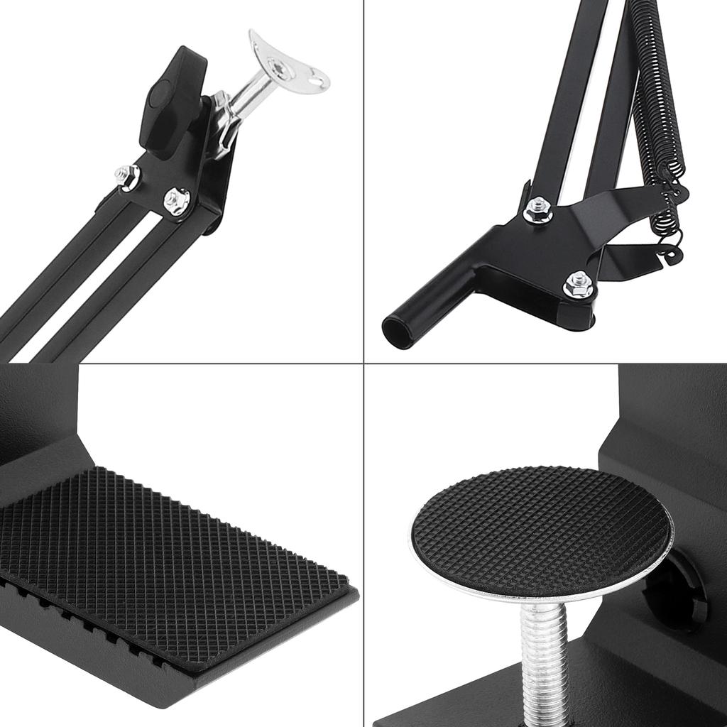 Ağır Hizmet Metal Masa Kelepçeli Salıncak Kolu Standı 360 Derece Döndürülebilir Masa Lambası Büyüteç için Ayarlanabilir Hepsi Bir Arada Montaj Aparatı Donanımla Birlikte