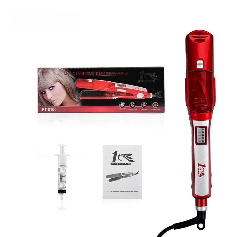 Steam Hair Straightener & Curler with Moisturizing Care – Customizable Electric Clip