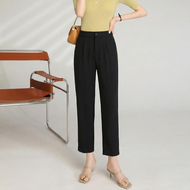 LANGSHA Women's High-Waist Straight-Leg Casual Pants