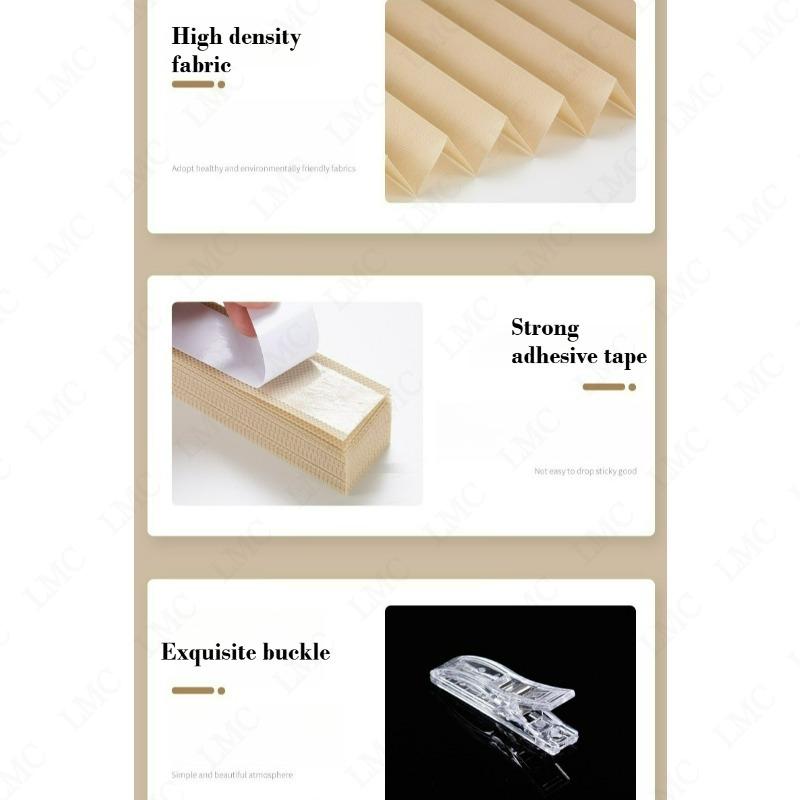 4 Size Simple Adhesive Pleated Blinds Bathroom Balcony Shades Half Blackout Windows Curtains for Bedroom Living Room Balcony