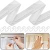 Curtain Pleat Tape 30 Meter Pleater Tape with 50Pcs S Shape Plastic Curtain Pleater Hooks White Curtain Heading Tape