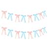 2Pcs Bow Garlands Banner Hanging Bow Party Decorative Banner Pre-Strung Satin Ribbon Ornaments for Bridal Shower Birthday Party
