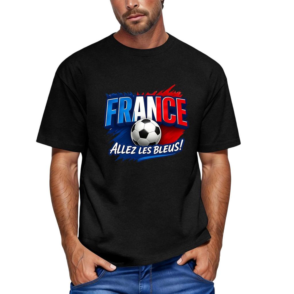 Men's Short Sleeve Crew Neck T-Shirt with Football Graphic and Text Print Casual Fit Lightweight Top for Everyday Wear