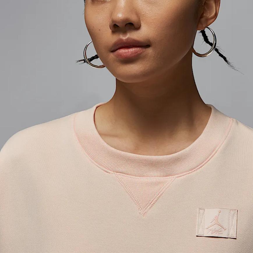 Jordan Flight Fleece FW24 Logo Solid Color Loose Comfortable Crewneck Sweatshirt Women Sweatshirt Ice-Pomegranate HJ1324838