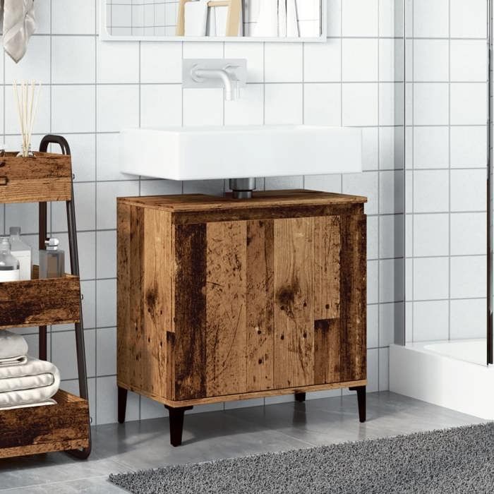 VidaXL Sink Cabinet Old Wood 58x33x60 Cm Engineered Wood, Bathroom Vanity Unit, Bathroom Furniture, 857117