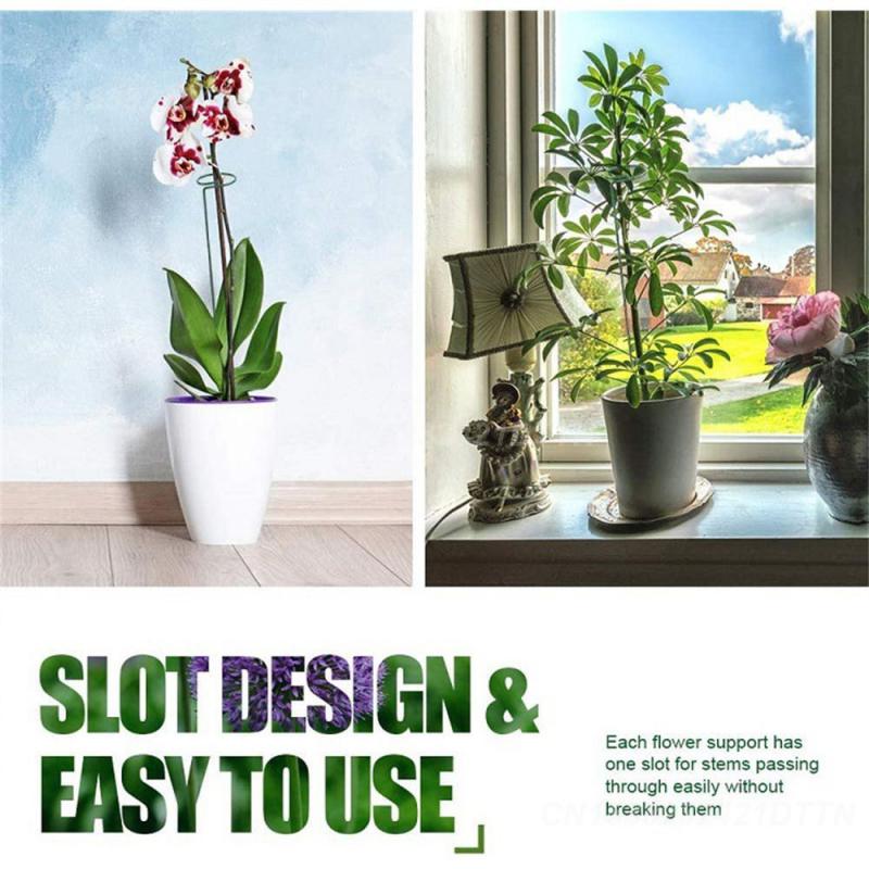 Holder Convenient Plastic Coated Iron Green Gardening Tools Plant Support Durable Creative 40 Cm For Garden Balcony Plant Small