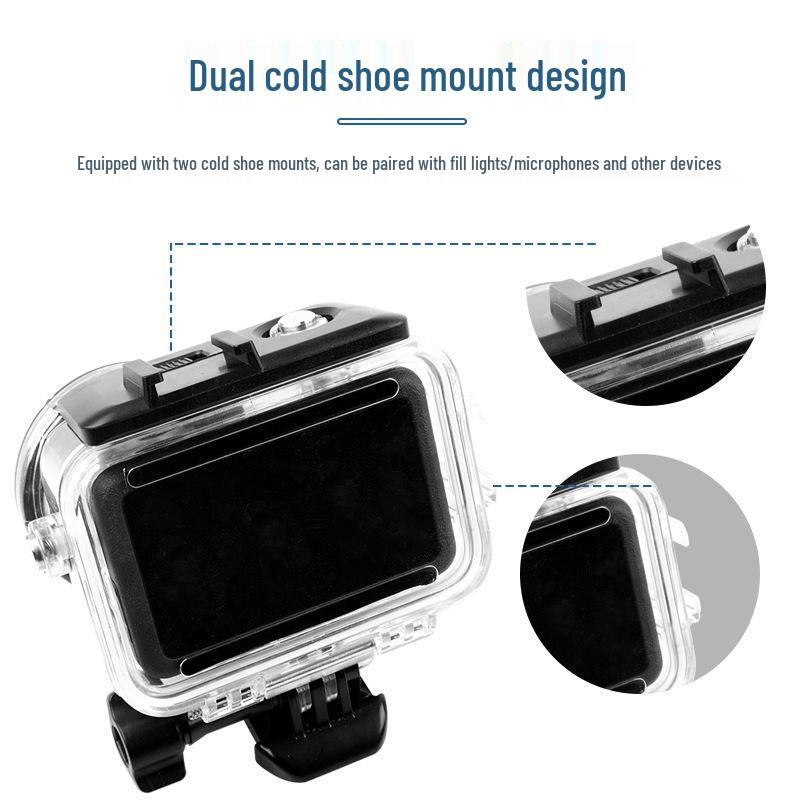 DJI OSMO ACTION 6 Waterproof Diving Case with Dual Cold Shoe Mount - Transparent Protective Accessory