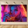 VIKAMA Neon Trendy Tapestry Colorful Dustproof Portrait Design Living Room Sofa Background Wall Decoration