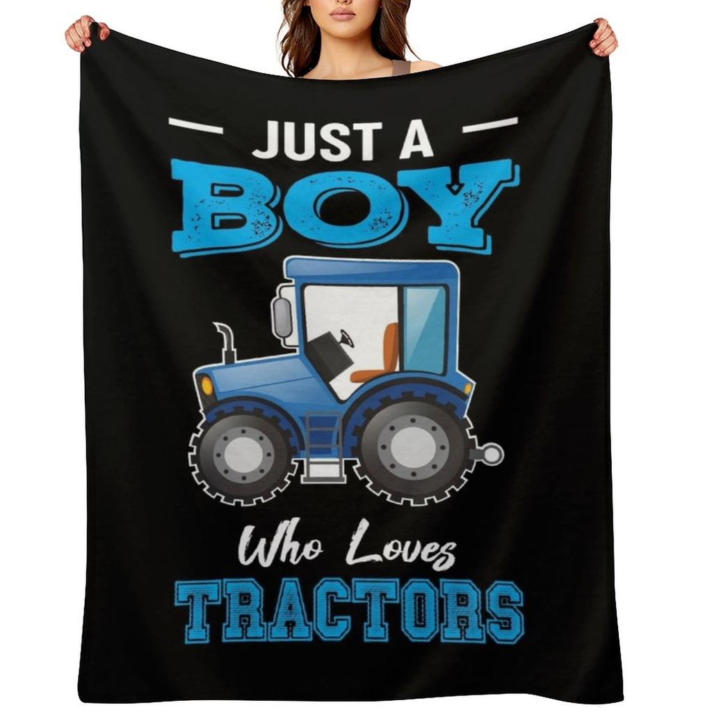 Just A Boy Who Loves Tractors Throw Blanket Stuffeds valentine gift ideas Hair Designers Blankets