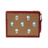Gucci X Doraemon Collaboration Monogram Logo Canvas & Leather Clutch Unisex Style Ebony/Red