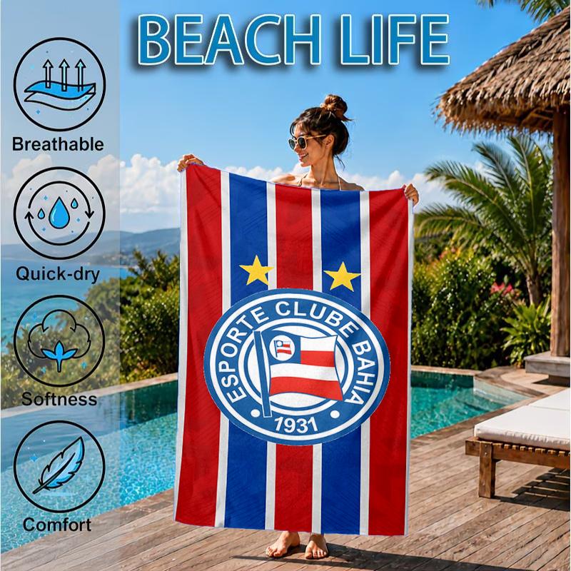 Football Club Emblem Beach Towel, Microfiber Beach Towel, Perfect For Pool, Beach, Travel, Home Decor Beach Party Fan Gifts