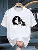 Unisexs 100 Cotton Funny Rabbit Print Tshirt Summer Casual Short Sleeve Graphic Tee