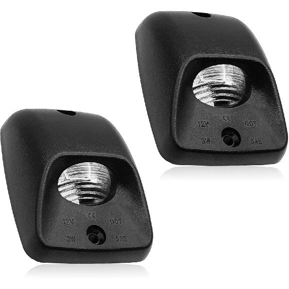 LED License Plate Light Tag Lamp Lens Housing, Compatible with Tacoma 1995-2004, Includes 2 Black License Plates Light Lens Housing Tacoma-DengKe