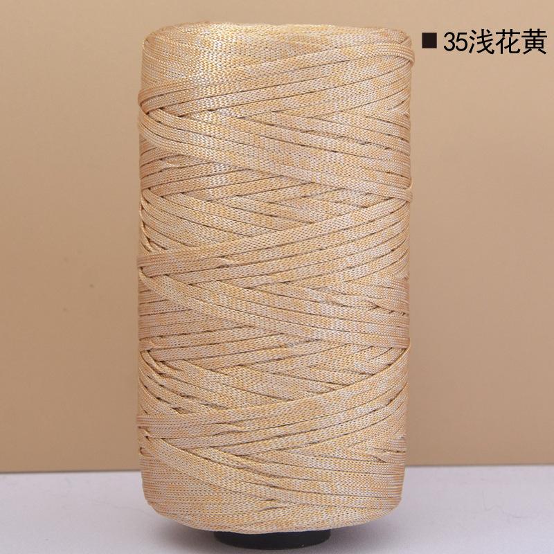 Mercerized Cotton Linen Light Body Ice Silk Flat Belt Wool Hand-Woven Crocheted Diy Hook Bag Hat Seat Cushion Hollow Thread