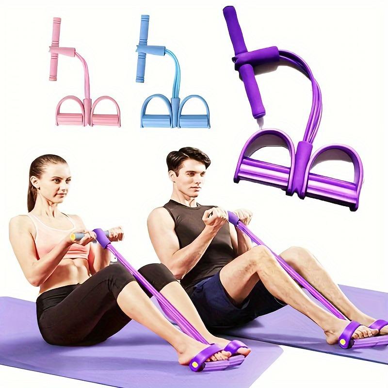 4-Röhren Verstellbare Widerstandsbänder Elastische Fitnessbänder für Heimtraining – Multifunktional, Tragbar, Rutschfestes Pedal & Zugseil