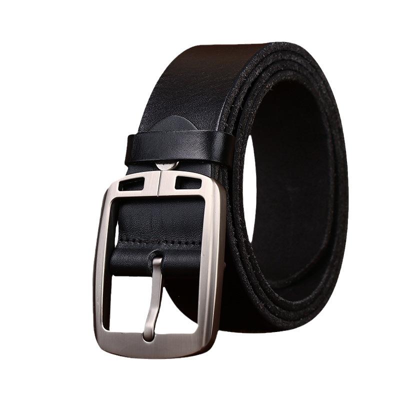 Retro Washed Glossy First Layer Cowhide Belt Men'S Genuine Leather Pin Buckle Versatile Fashion Casual Jeans Belt Men'S