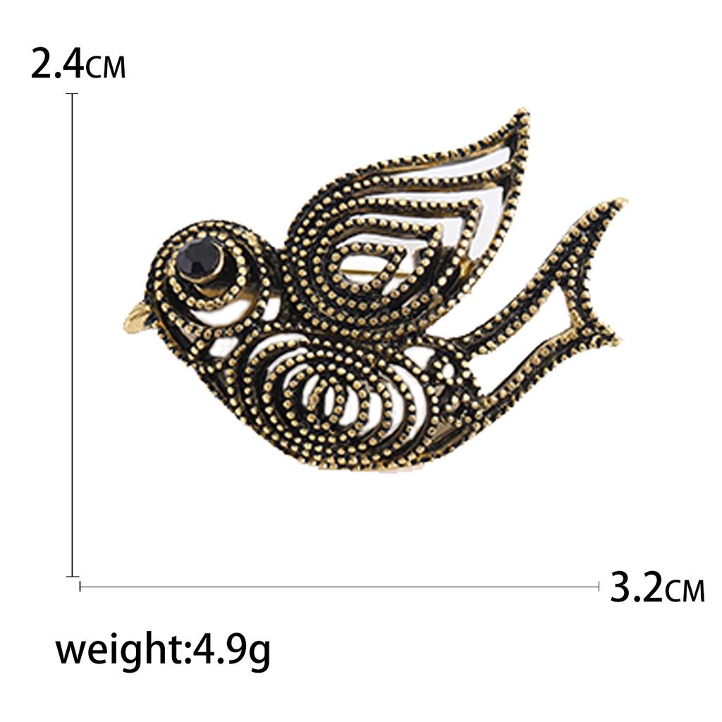 Enamel Bird Brooch for Women Unisex Rhinestone Swallow Pin Sparrow Badge Banquet Party Backpack Gifts Jewelry Accessories