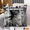 Federa per cuscino con stampa di J-Justin e B-Bieber, regalo a tema cartoni animati, copricuscino per camera da letto, casa, divano, sedia, decorazione per cuscino.
