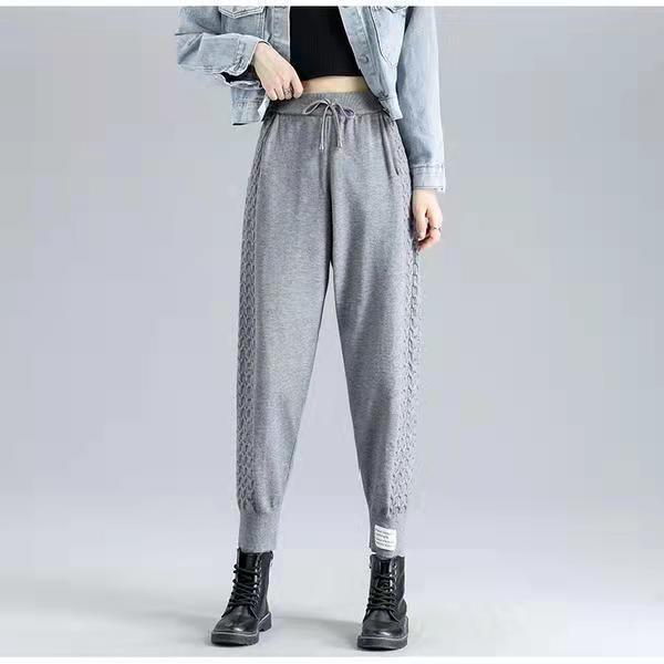 

Женские трикотажные брюки, весенне-осенние свободные шаровары с высокой талией, повседневные спортивные штаны, спортивные штаны XL