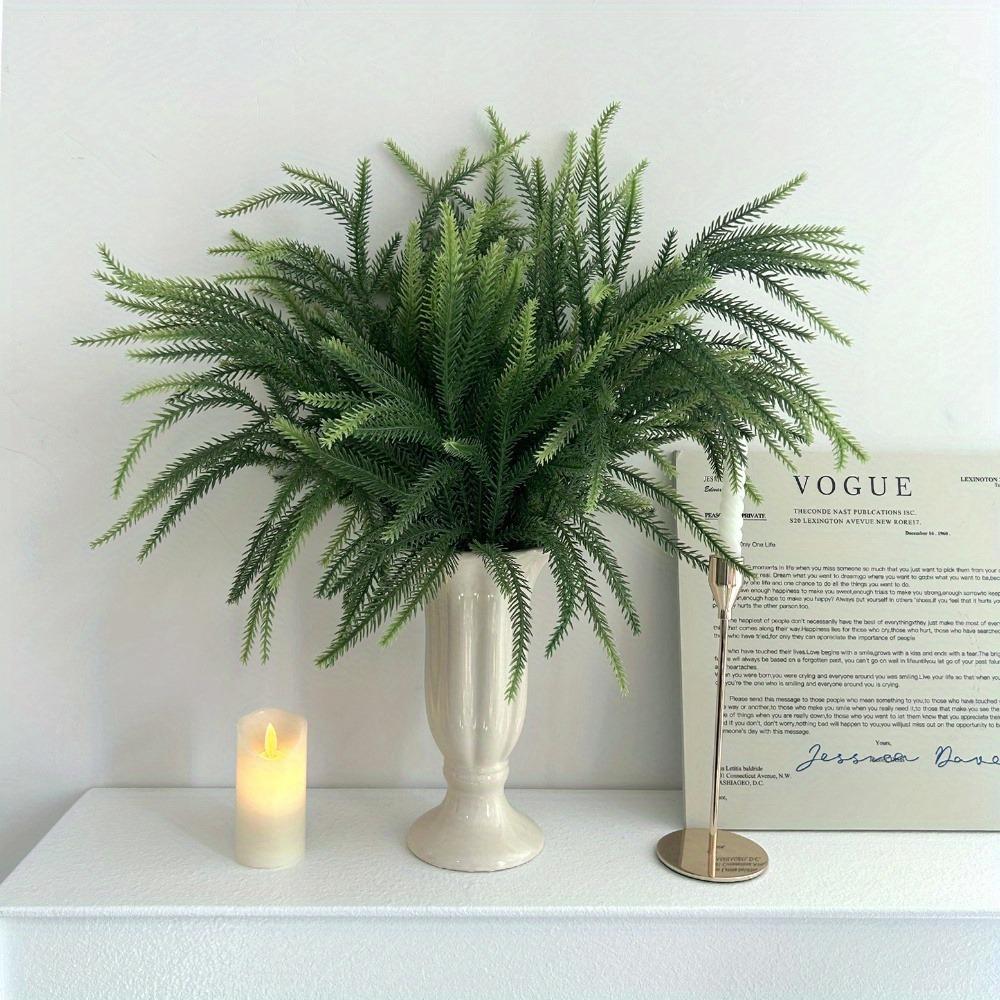 Vánoční větve borovice norfolkské Umělé Zelené DIY Věnec Umělé Stonky a jehlice borovice norfolkské na Vánoce Vnitřní Venkovní Domácí Dekorace