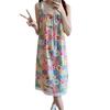 Summer Lace Lace Sweet Age-reducing Printing Suspender Dress Women's New Splicing Loose Medium and Long Dress