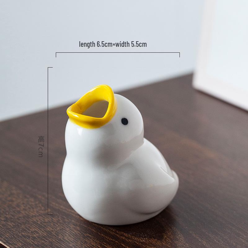 Cute Cartoon Duck Ceramic Soap Dish & Toothbrush Holder for Bathroom