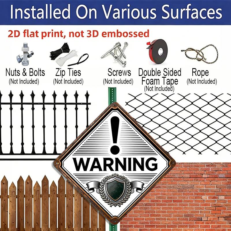 2D Flat, 1pc, Exclamation Warning Theme, Metal Warning Decor Gift for Safety Sign Lovers, Vintage Metal Aluminum Sign, Suitable for Office, Hallway