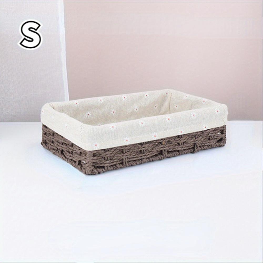 

1PCS Woven Storage Basket Kitchen Organizer Hand Fruit Makeup Box Bedroom Bathroom Home Decor Tray Towel Basket Storage Supplies