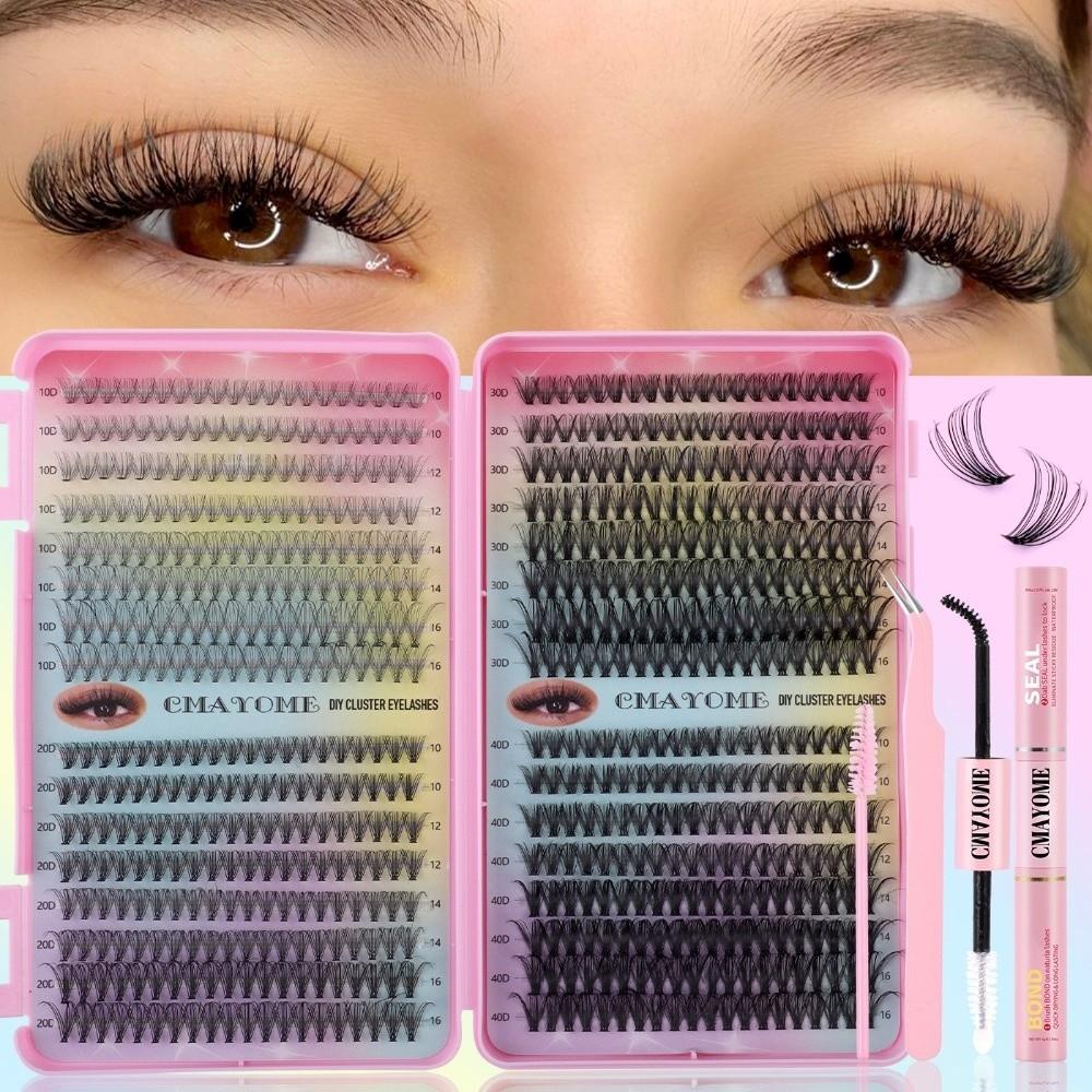 10-16mm False Eyelashes Natural Look Eyelash Extension Kit Cluster Lashes Kit Makeup Tool