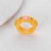 Bague d'étudiant de dessin animé pour fille, bague élégante pour dame, bague de Couple, anneau de cochon en acrylique coloré