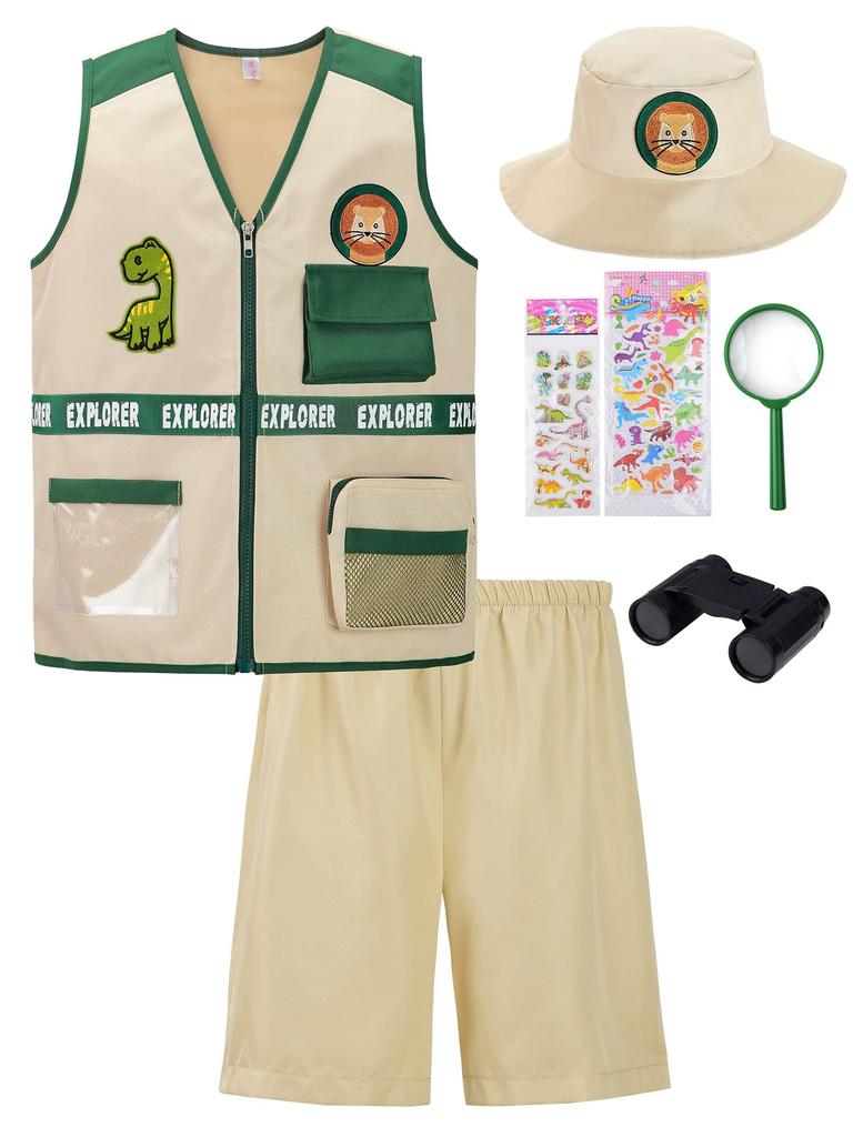 ReliBeauty Expedition Costume Halloween Costume for Boys and Includes Insect Observation Adventure Perfect for and Size 110 Kids' Set, Girls, Kit,