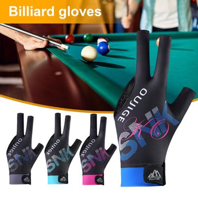Billard-Pool-Handschuhe, 3-Finger-Design, Snooker-Queue-Sporthandschuh für die linke Hand, atmungsaktive, elastische Billard-Handschuhe für Männer und Frauen