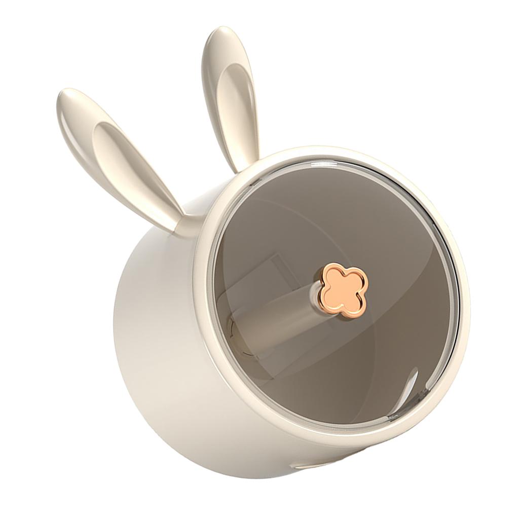 Toilet Paper Dispenser Roll Box White Transparent Cover Bunny Design Large Capacity Easy Access