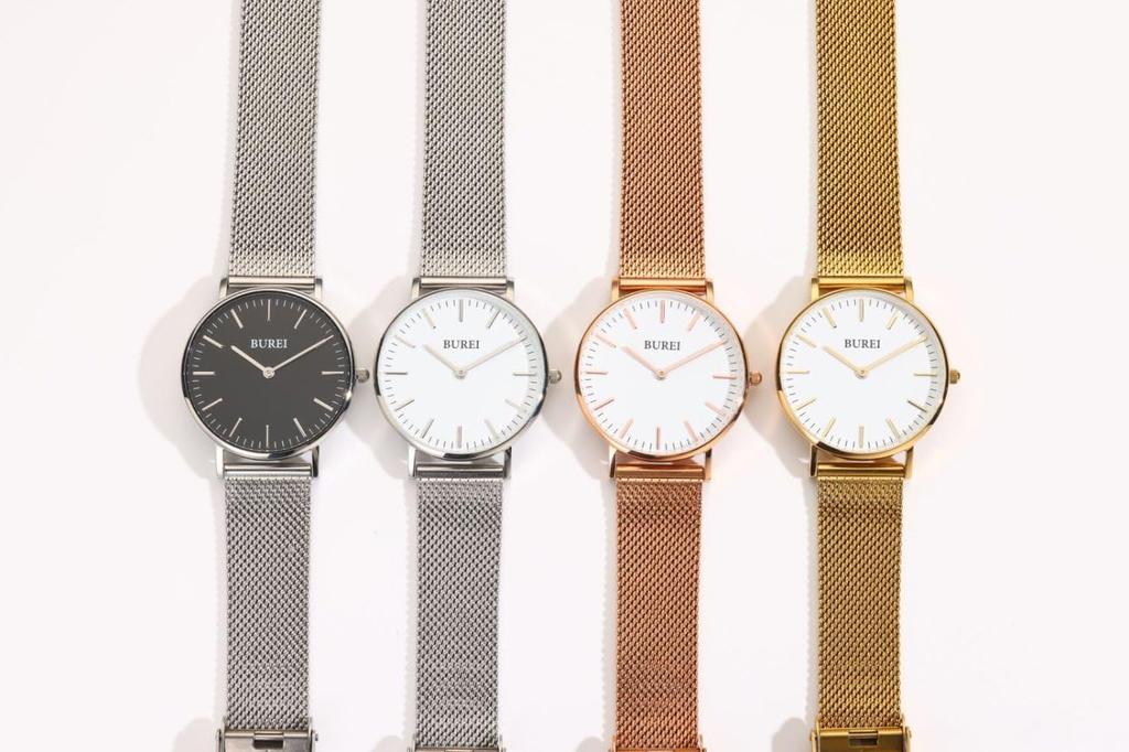 BUREI Watch Analog Quartz Waterproof Stylish Commuting Brand Business Watch Ultra Thin Watch Silver Women's Women's Women's