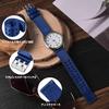 [WOCCI] watch belt nylon 22mm watch band Double hole 2-tier nylon strap Quick Release blue/silver buckle
