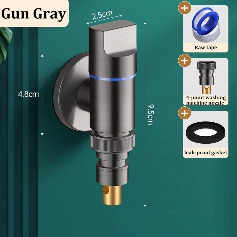 Automatic Water Stop Valve All-Copper Washing Machine Faucet Clip-On Faucet Joint Drum Automatic 4/6 Points universal