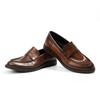 Fashion Retro Polish Men's Shoes Genuine Leather Comfortable Low Cut Loafers British Style Business Casual Leather Shoes