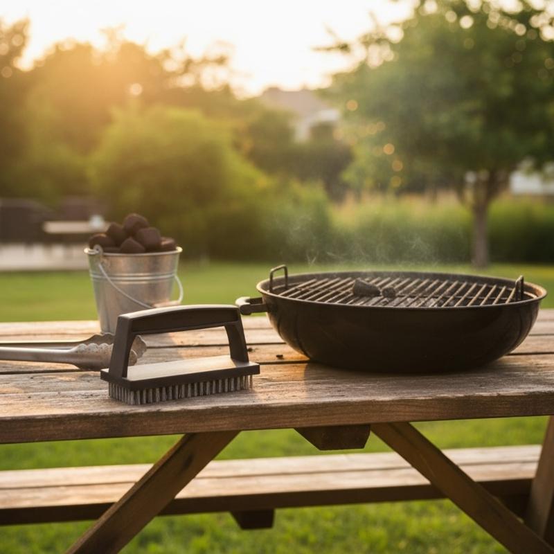 Professional Grills Cleaning Brush Ergonomic Nonslip Handle Solid Steel Bristles Perfect For Charcoal Grills And Griddles