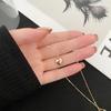 Minimalist Korean Style Clover Pendant Necklace Women Zinc Alloy Dainty Chain Jewelry Gift