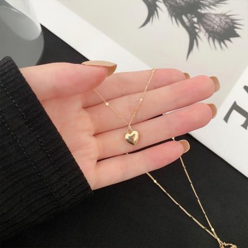 Minimalist Korean Style Clover Pendant Necklace Women Zinc Alloy Dainty Chain Jewelry Gift