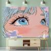 Large Anime Girl Face Tapestry Aesthetic Wall Decor Cartoon Portrait Poster Cute Room Hanging Boho Art Illustration Decoration W