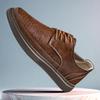 Fashion Men Oxfords Leather Shoes Lace Up British Style Mens Casual Shoes Brand Summer Punching Leather Breathable Moccasins Size 36-48