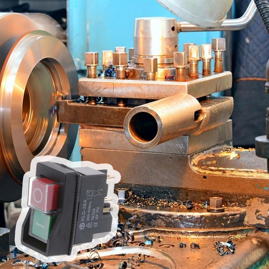 Waterproof 4 Pin AC250V 16A Magnetic Starter Power Tool Safety Switches Push Button Electromagnetic Switches for Machine Tool